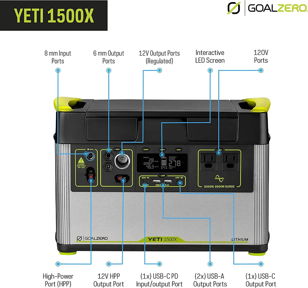 Goal Zero Yeti 1500X Portable Power Station 1516Wh Lithium Generator U645