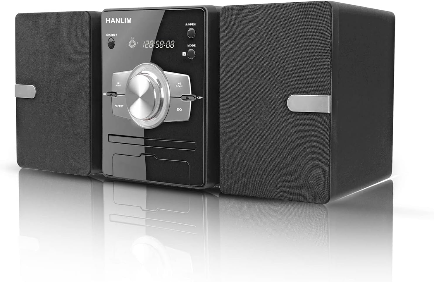 Stereo System CD Player System - Stereo Shelf System with FM Radio, Aux-in, USB, CD, Input Blue Tooth and Remote Control, Silk Tweeters, CD Player for Home, DSP Player