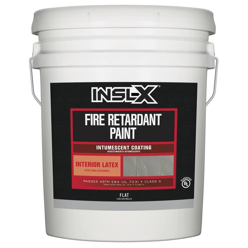 Insl-X 1806553 Fire Retardant Paint Flat White Latex Intumescent Coating 5 Gal