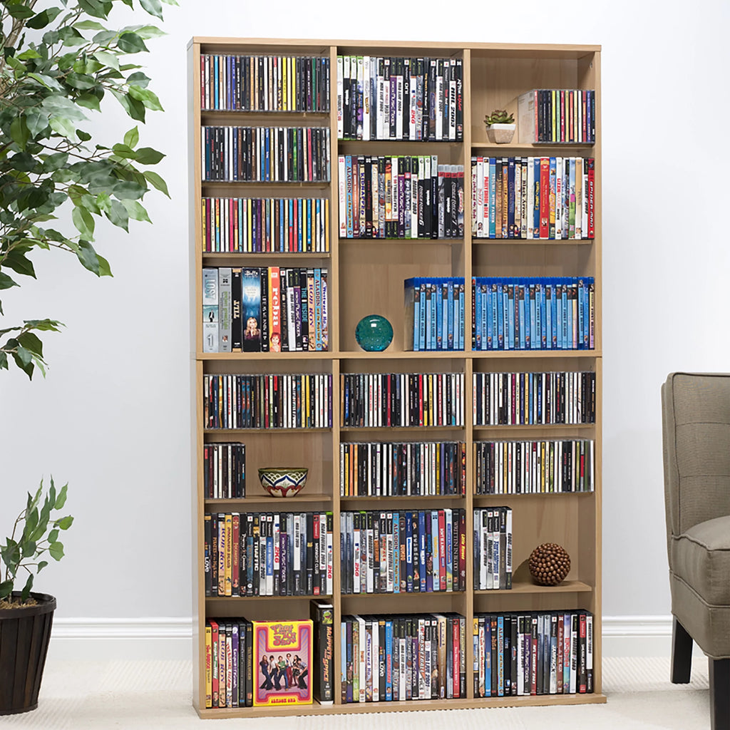 Atlantic Oskar Adjustable Wood Media Storage Bookcase, Espresso Q34005