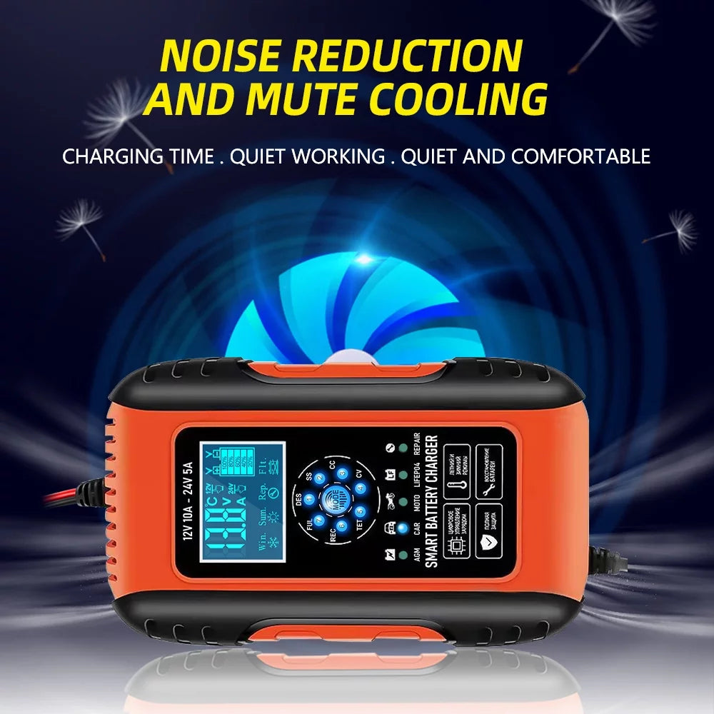 10A Smart Car Battery Charger 12V/24V with Pulse Repair R8209