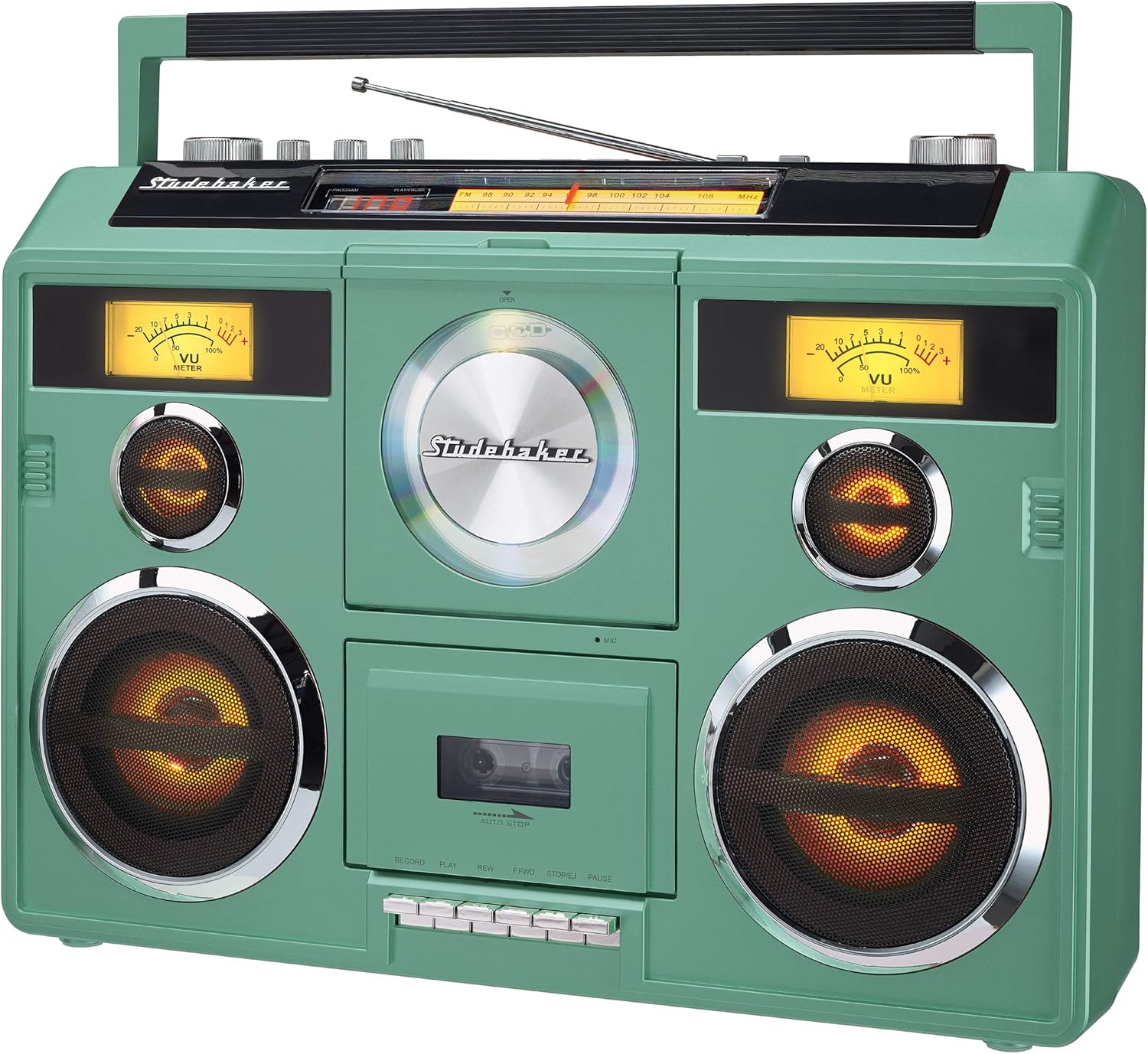 Sound Station Portable Stereo Boombox with Bluetooth and CD Radio, Teal H442990
