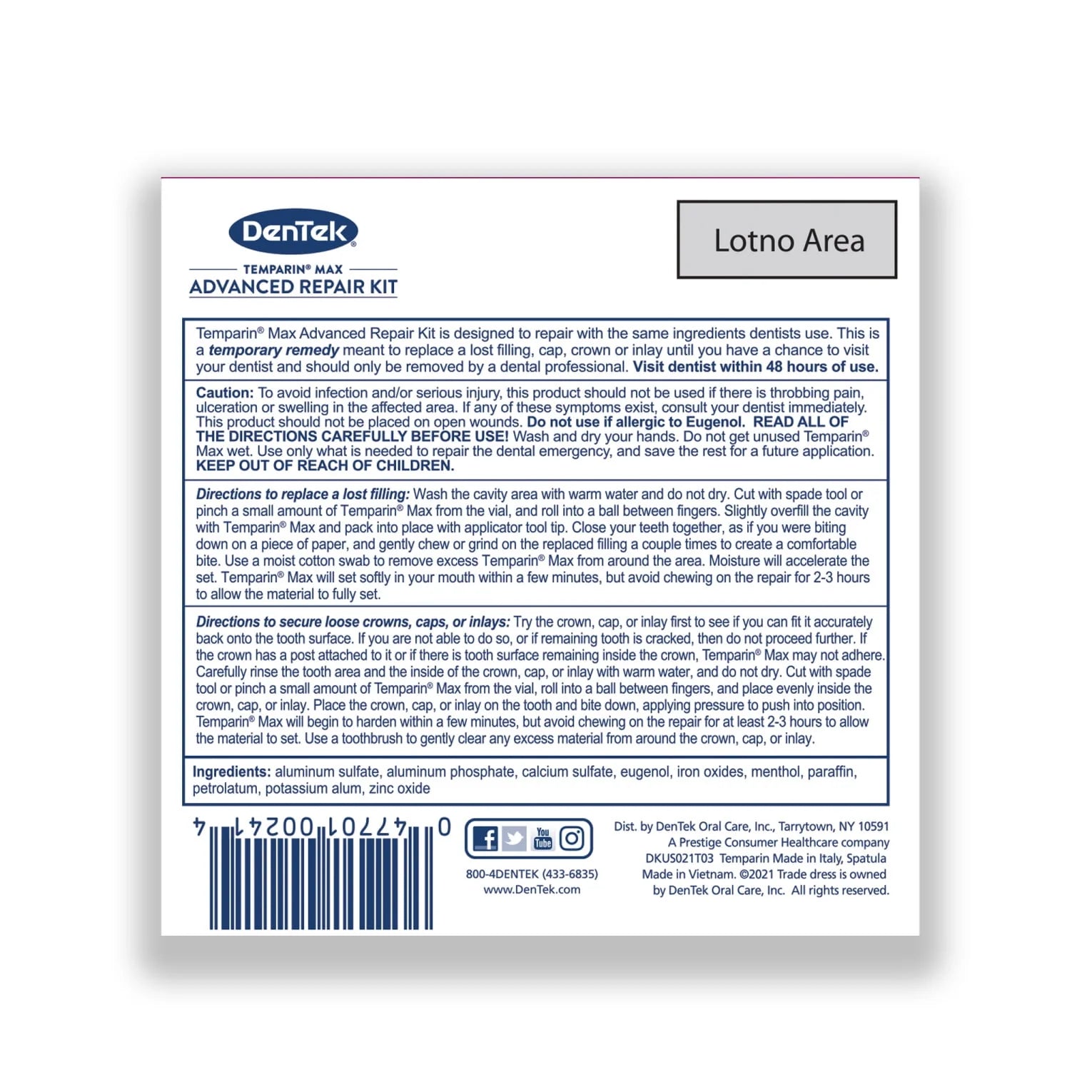 DenTek Temparin Max Advanced Dental Repair Kit, 13 Repairs M378