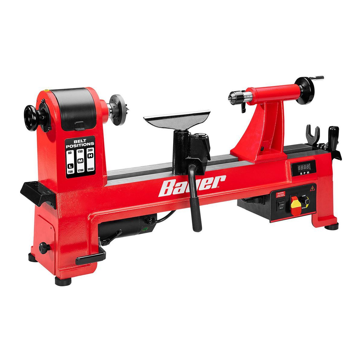 BAUER 14 in. x 20 in. Electronic Variable-Speed Wood Midi Lathe Q8640