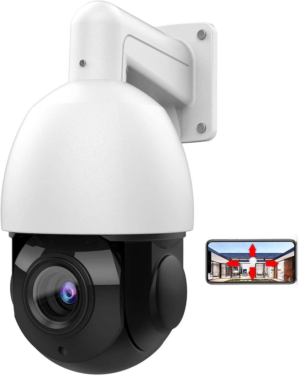 4K 8MP PTZ PoE IP Dome Camera with 18X Optical Zoom, 165ft IR Night Vision, IP66 M8663