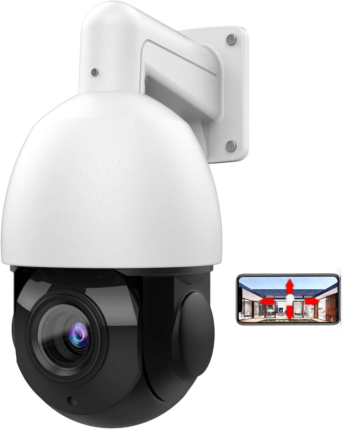 4K 8MP PTZ PoE IP Dome Camera with 18X Optical Zoom, 165ft IR Night Vision, IP66 M8663