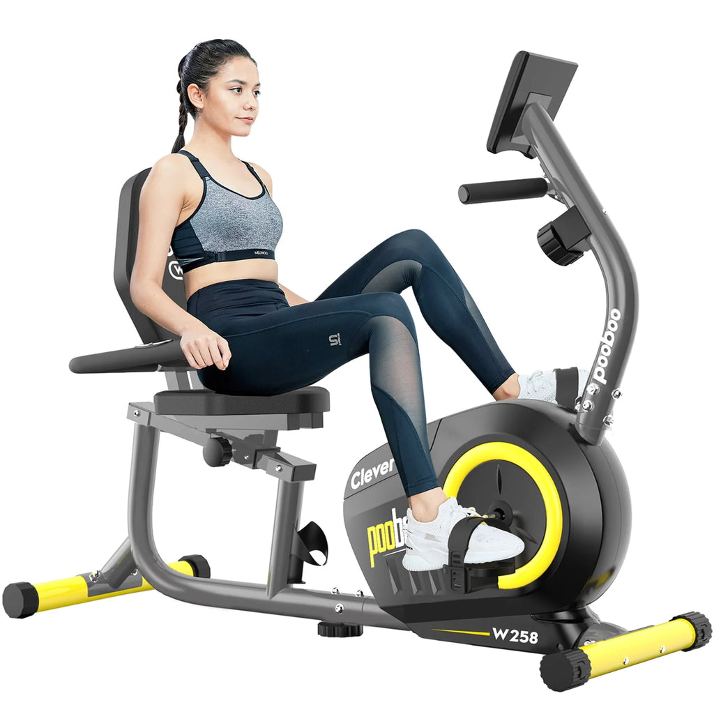Pooboo Recumbent Exercise Bike Magnetic Resistance Indoor Cycling 380lb K92635