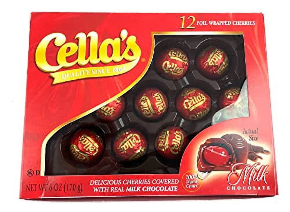 Cella's Milk Chocolate Covered Cherries, 6 oz, BlackTie Box, 2-Pack E218