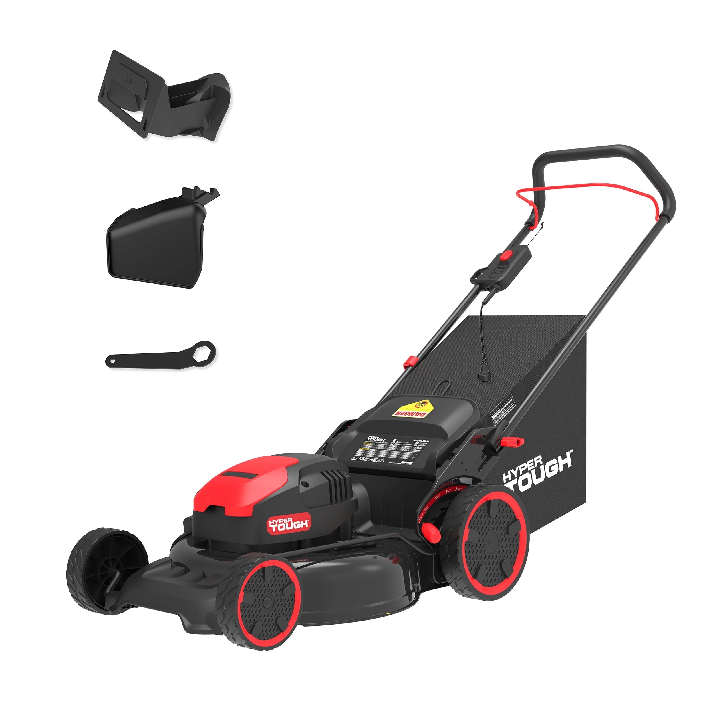 Hyper Tough 20 13A Corded Electric Push Walk-behind Lawn Mower, Bag collection, Mulching, Side-discharging