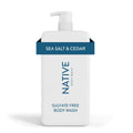Native Natural Body Wash Pump, Sea Salt & Cedar, Sulfate Free, Paraben Free, 36 oz