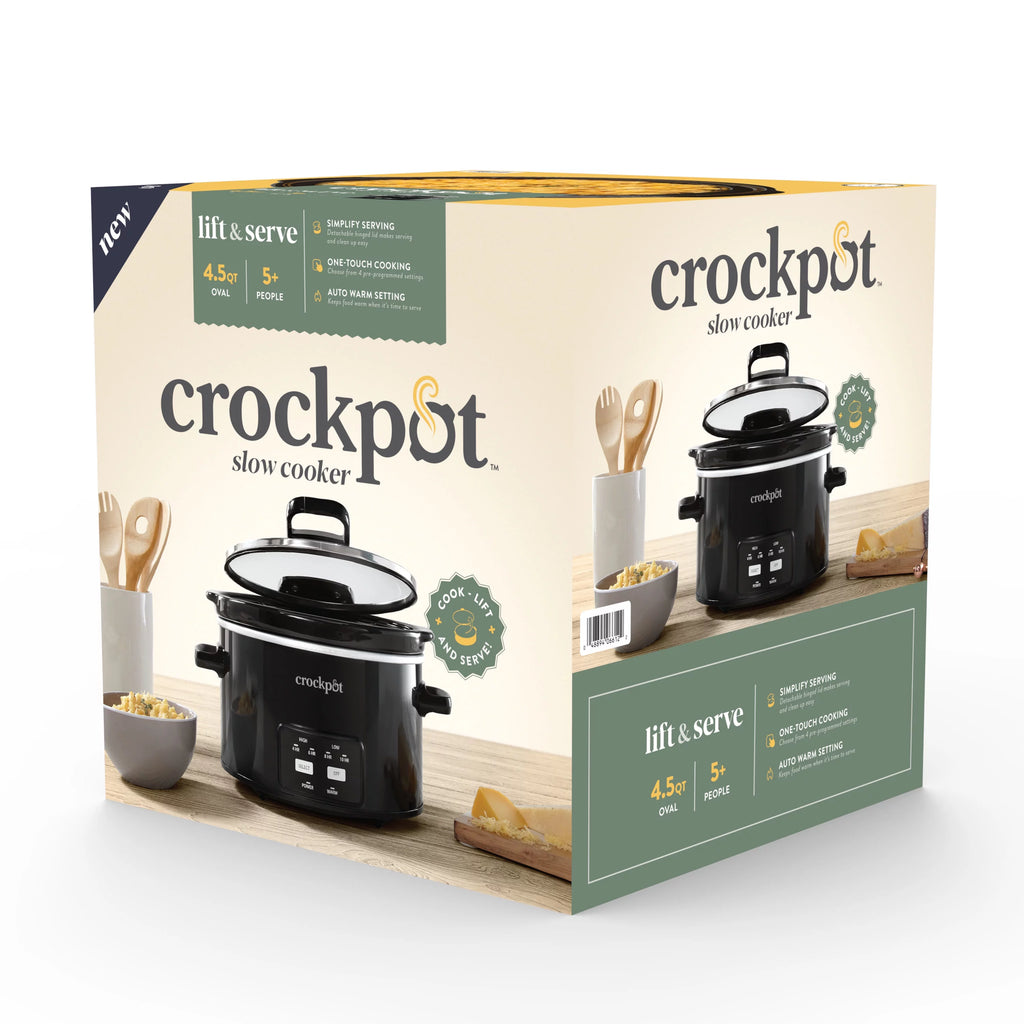 Crock-Pot 4.5-Quart Lift & Serve Slow Cooker, Black Z391115