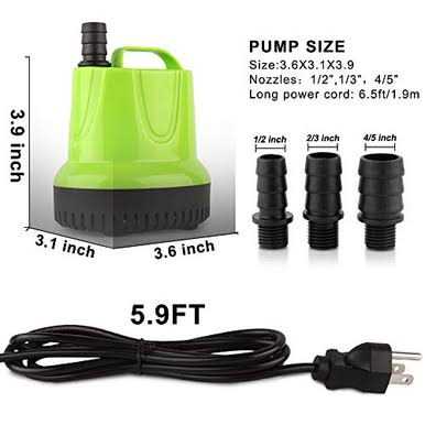FREESEA GPH Submersible Water Pump for Pond, Aquarium, Fountain F704734