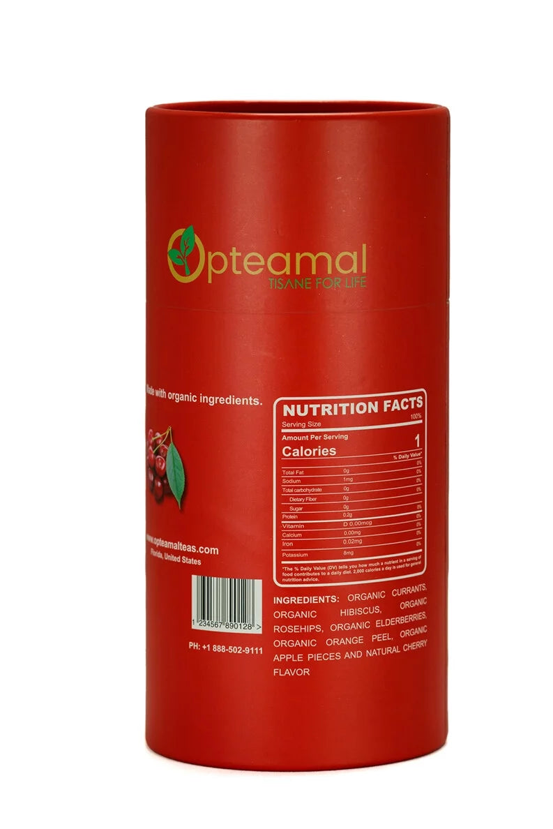Opteamal Teas Organic Pure Loose Leaf Cherry Hibiscus Tea, 4oz U748781