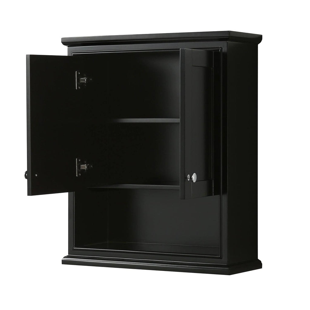 Wyndham Collection Deborah Wall-Mounted Storage Cabinet, Dark Espresso W200