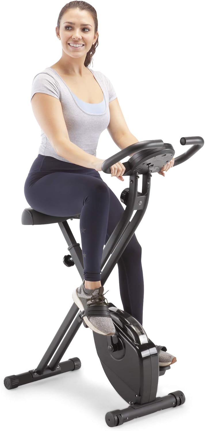 Marcy Foldable Upright Exercise Bike with Adjustable Resistance Z264280