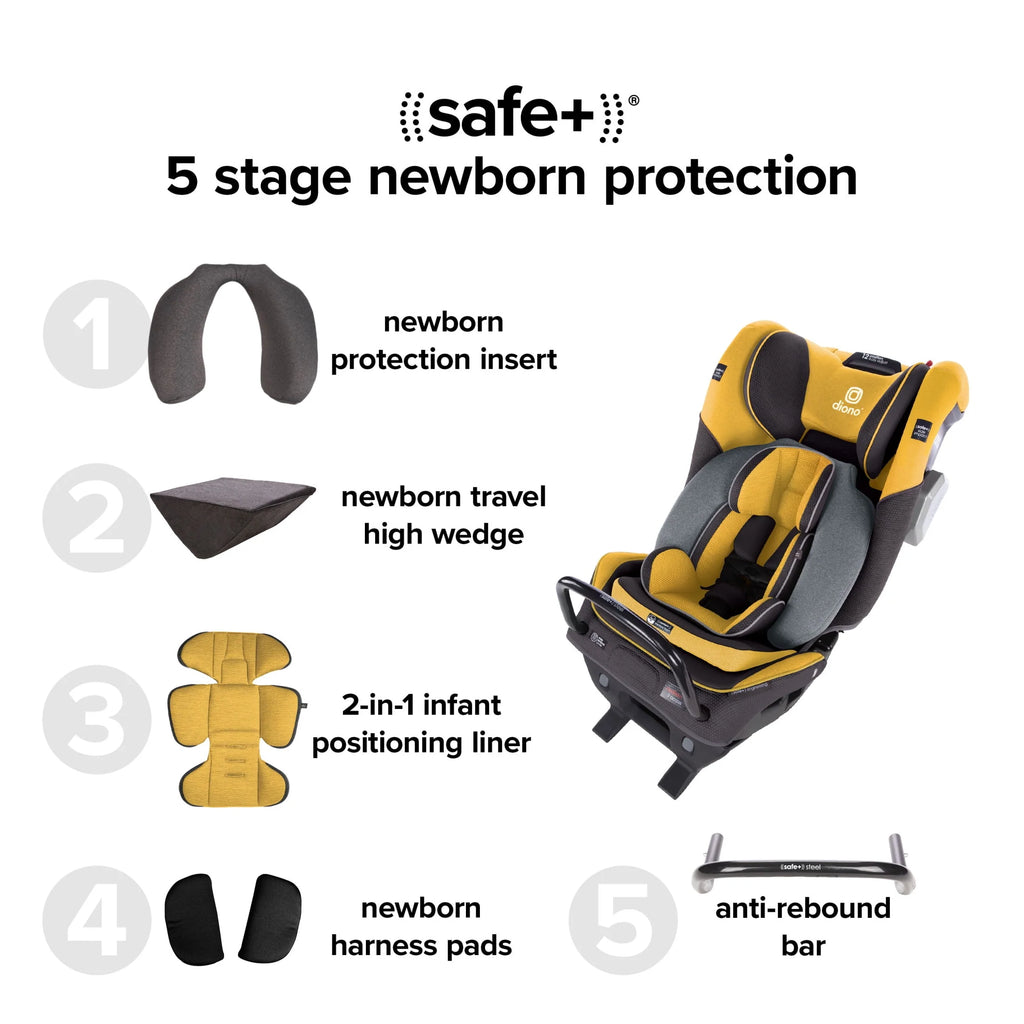 Diono Radian 3QXT SafePlus All-in-One Convertible Car Seat, Red B871