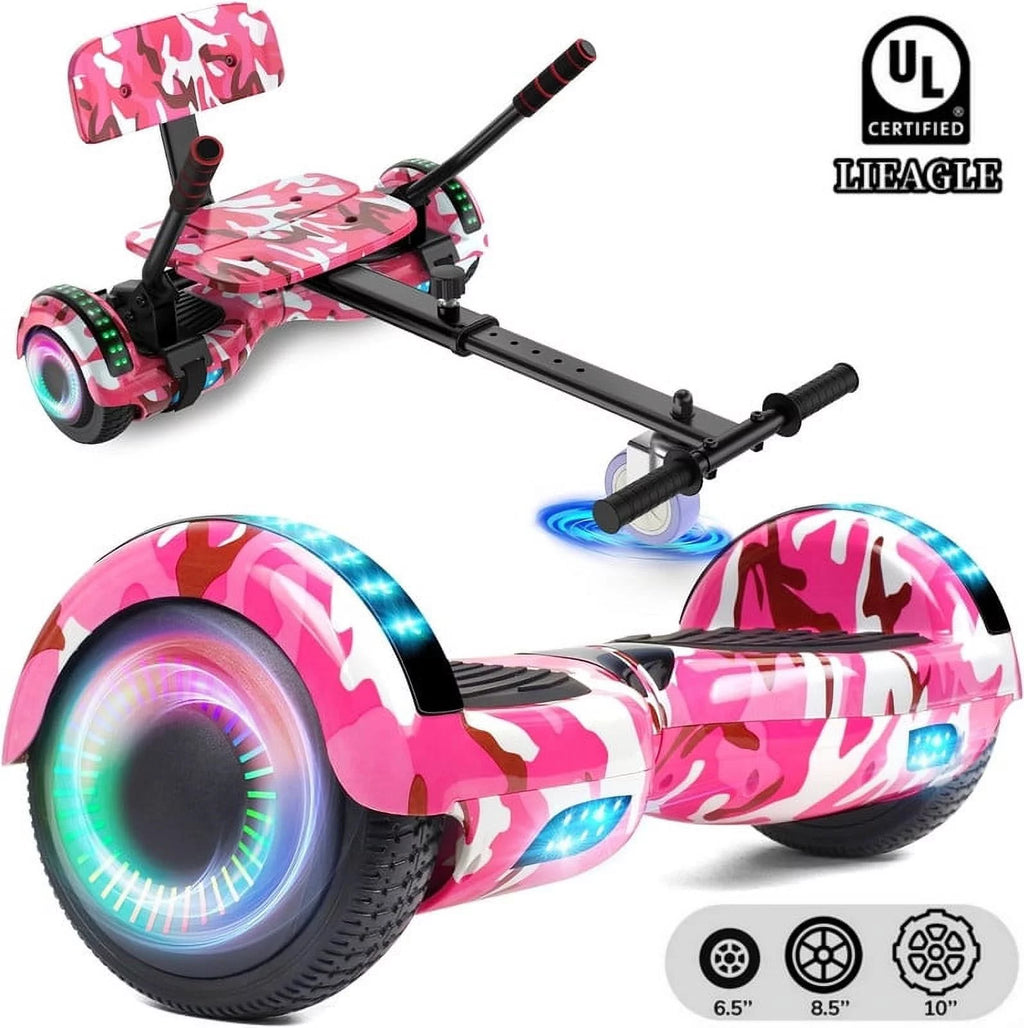 LIEAGLE Hoverboard with Seat Attachment, 6.5 inch Self Balancing Scooter S62540