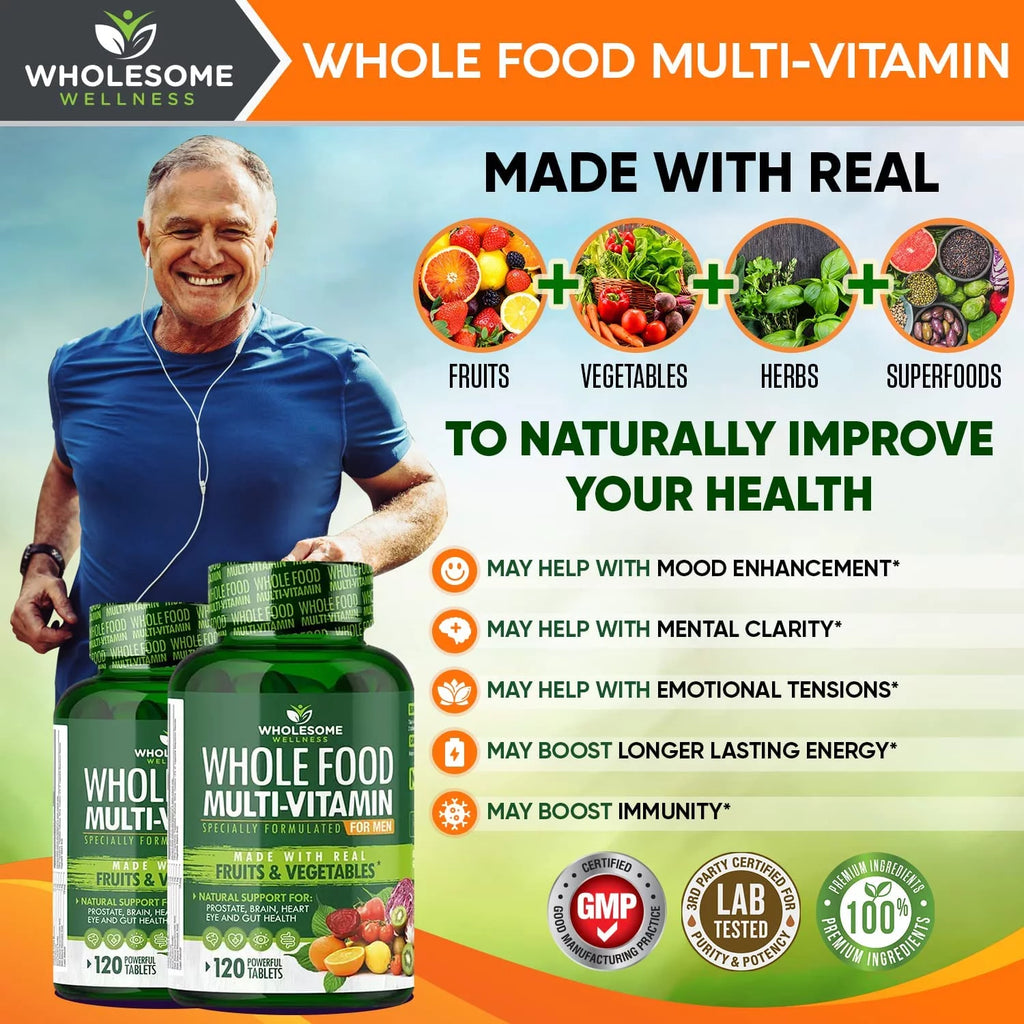 Whole Food Multivitamin for Men - Vegan, 120 Tablets Z318321