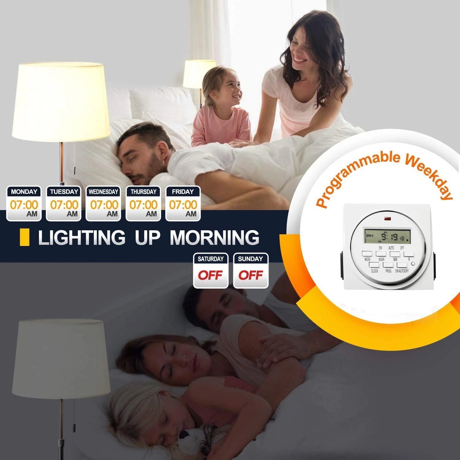 iPower 7 Day Digital Programmable Timer, Dual Outlet, 2 Pack F92537