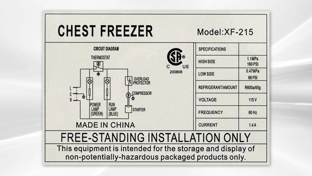 Solid Top Chest Freezer 7.2 Cu. ft. E256820
