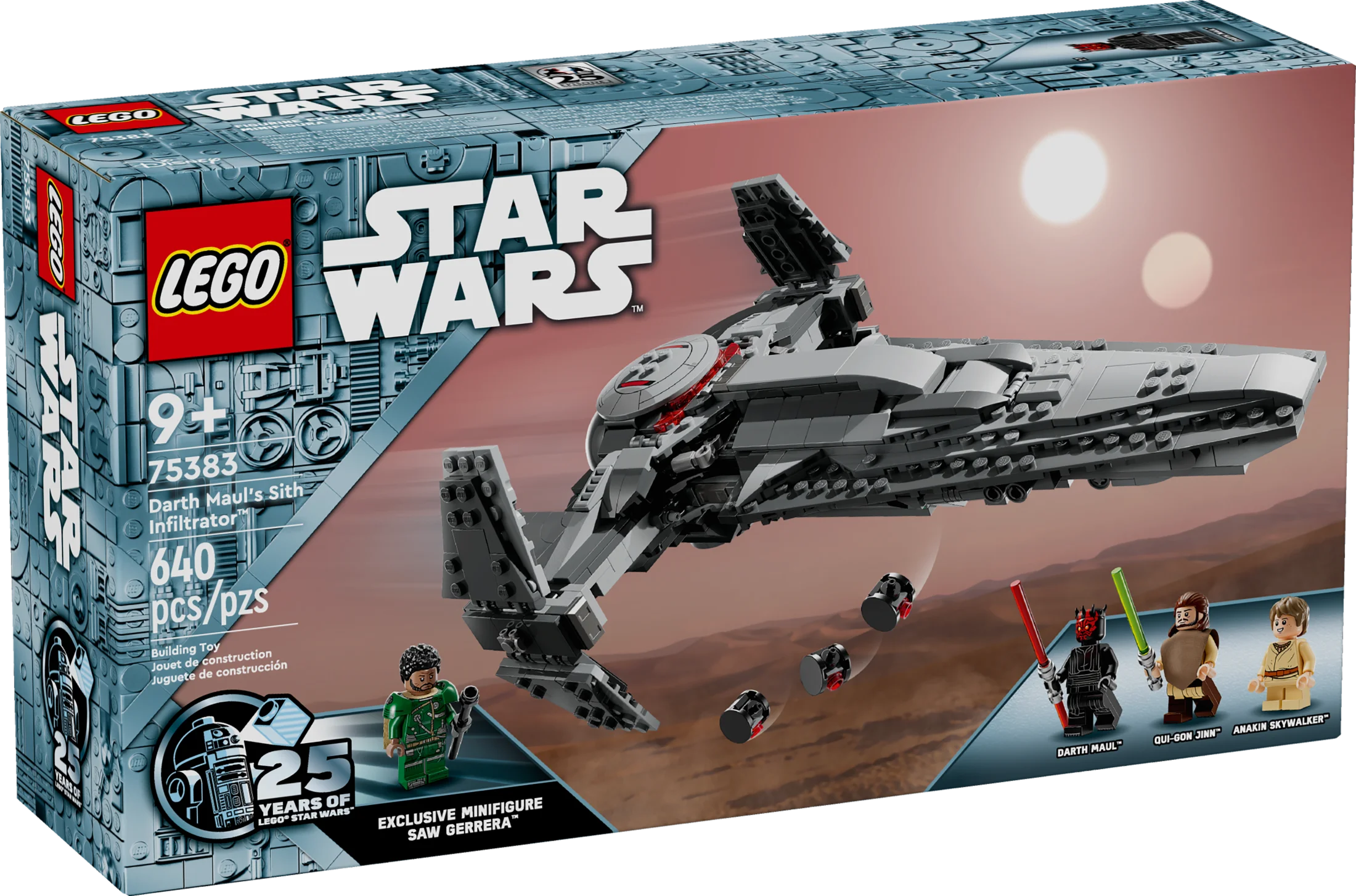 LEGO Star Wars Darth Maul's Sith Infiltrator Starship Toy with Minifigures 75383 D168