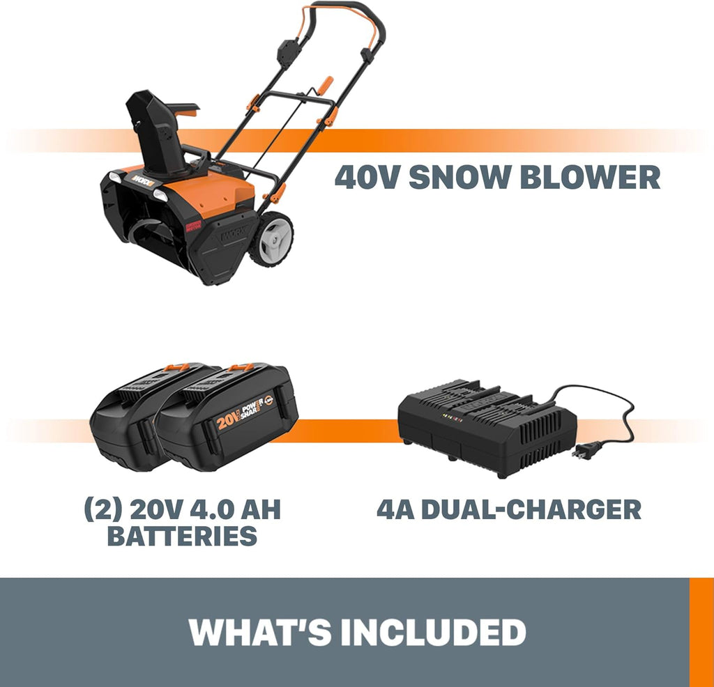 Worx 40V 20" Cordless Snow Blower with Brushless Motor - WG471 Q613