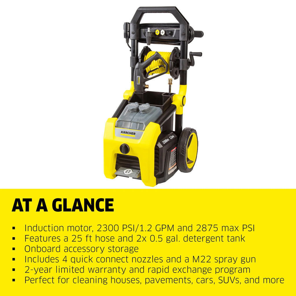 Karcher K1900PS 2375 Max PSI Electric Pressure Washer with 3 Nozzles V84517