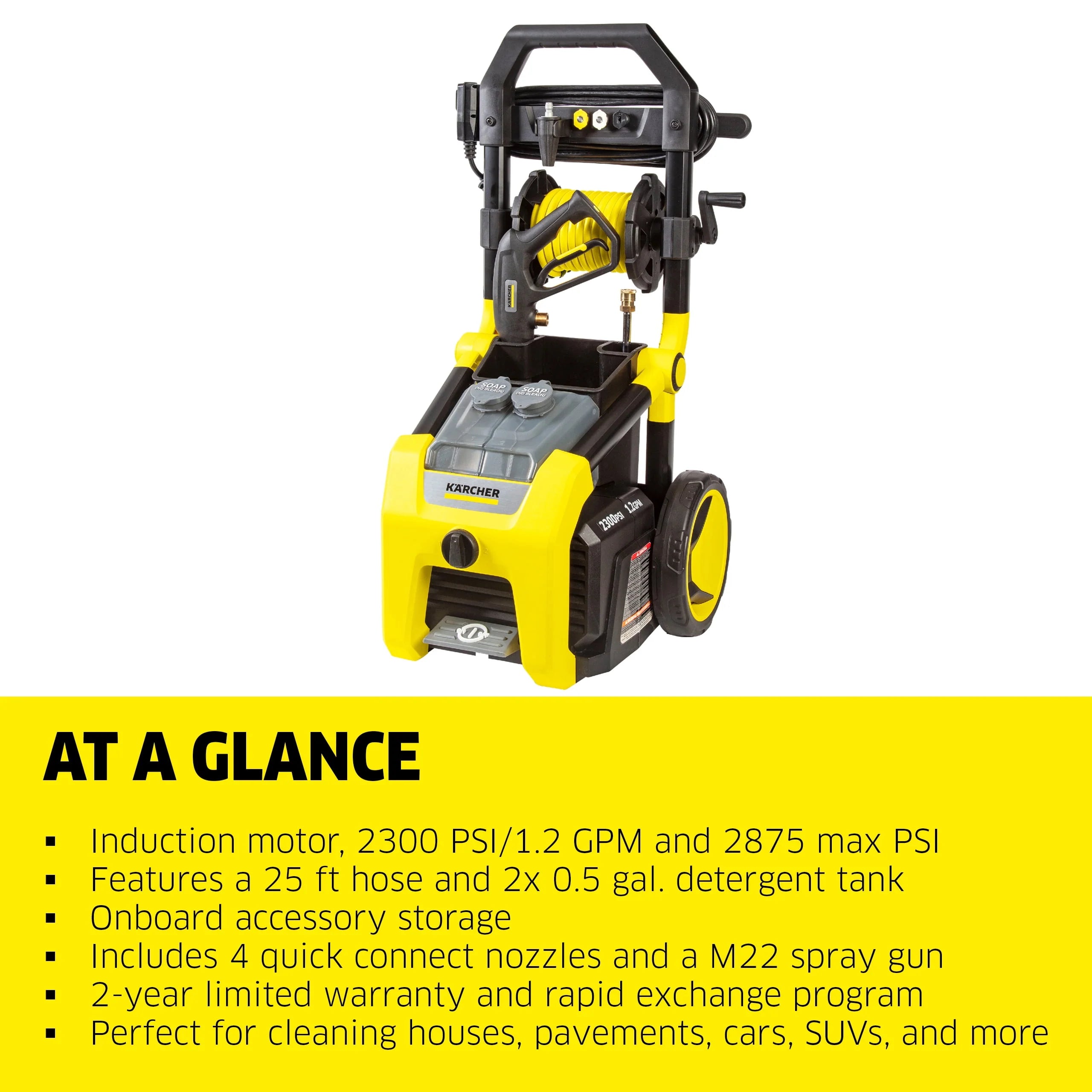 Karcher K1900PS 2375 Max PSI Electric Pressure Washer with 3 Nozzles V84517