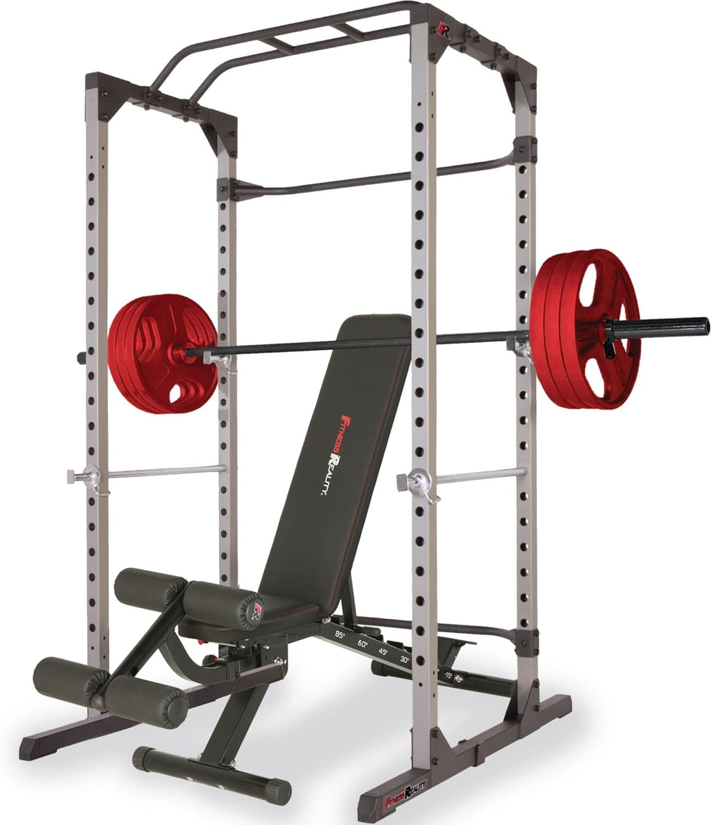 Fitness Reality Super Max 810 XLT Power Cage Squat Rack with Lat Pulldown Attachment R879077
