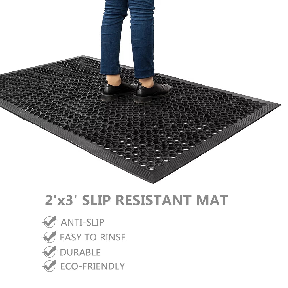 Ktaxon Rubber Floor Mat with Holes, 60" x 36" Anti-Fatigue Non-Slip F567