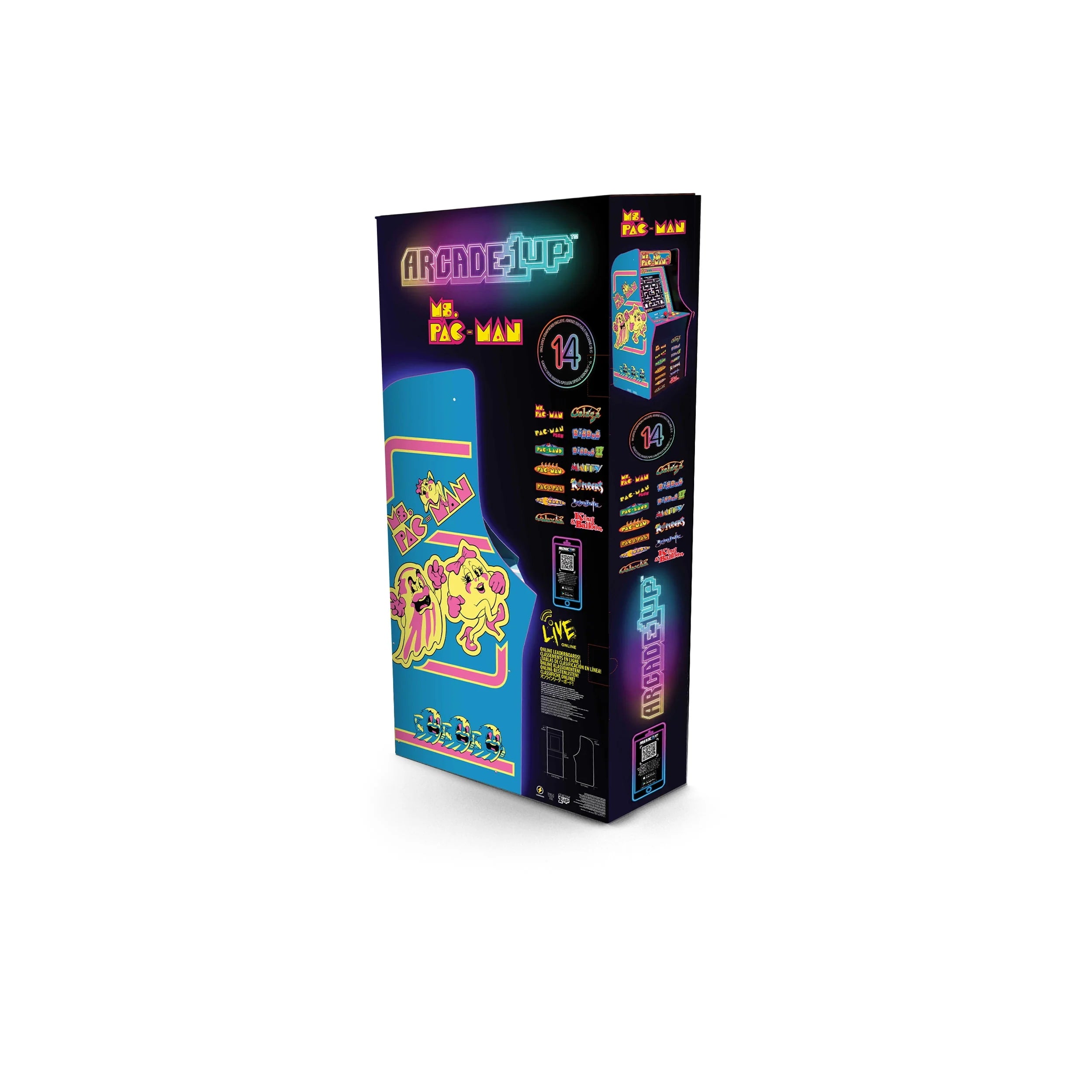 Arcade1Up Ms. PAC-MAN Classic Arcade Game, 4-ft Stand-Up Cabinet, 17-Inch Screen C17514