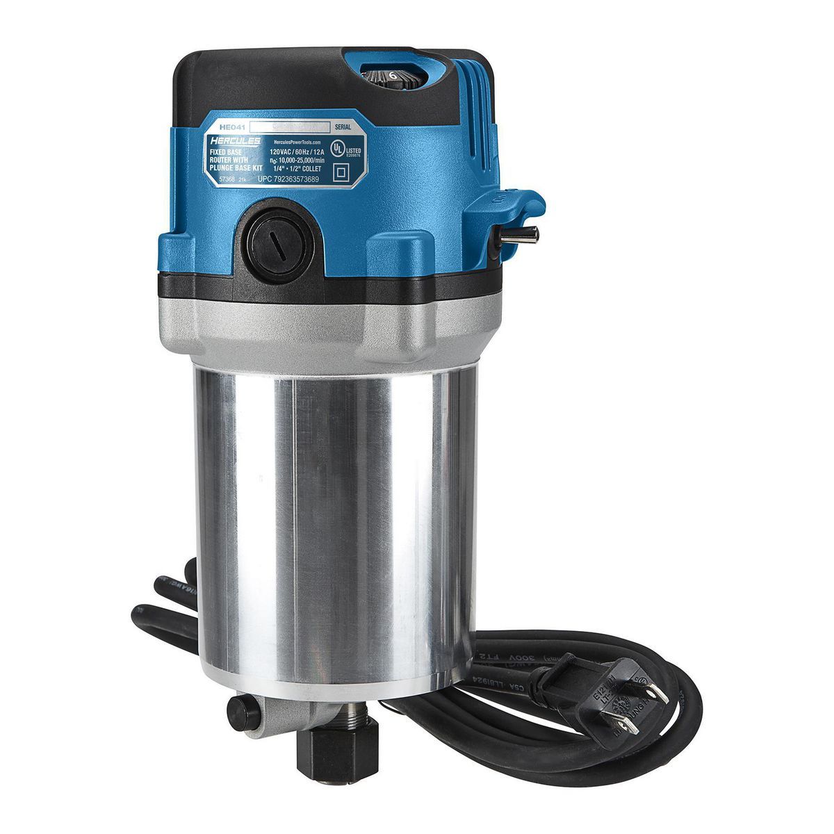 HERCULES 12 Amp Variable-Speed Fixed Base Router with Plunge Base Kit Q352
