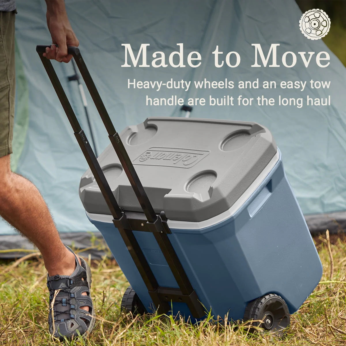 Coleman 316 Series 60QT Hard Chest Wheeled Cooler, Lakeside Blue E39508