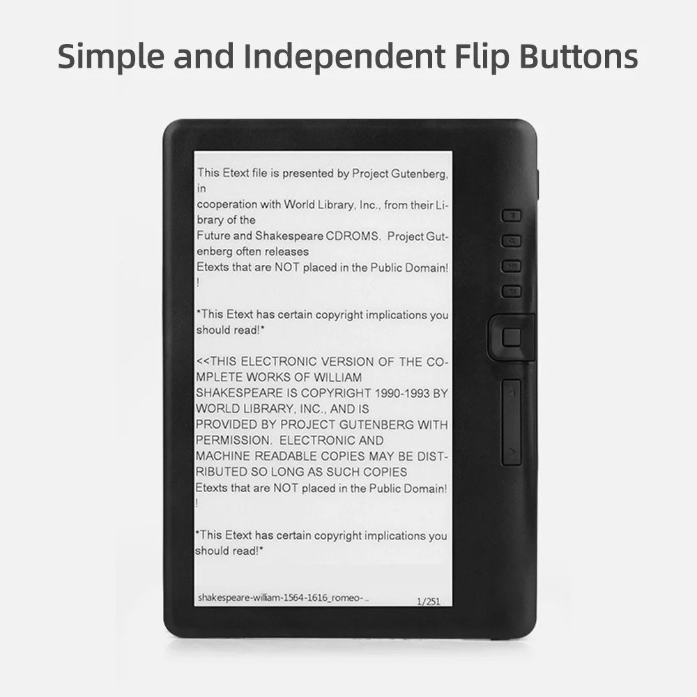 Portable 7 inch E-book Reader 8GB Memory O20209