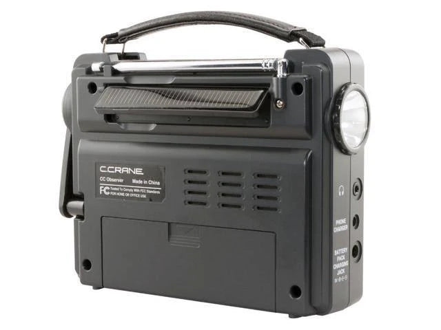 C Crane Solar Observer Emergency Portable Radio with Crank & Flashlight Q207687