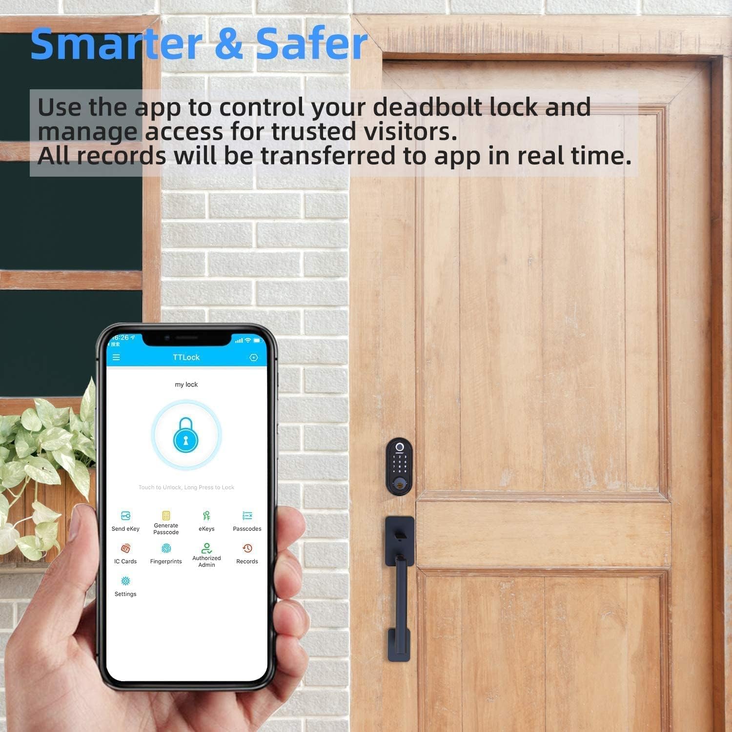 hornbill 7-in-1 Smart Lock with Fingerprint, Keyless Entry Deadbolt W87241