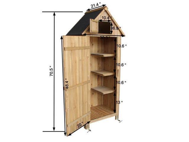 Mcombo Garden Solid Wood Tool Shed, Brown C148207