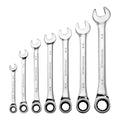 PITTSBURGH SAE Ratcheting Combination Wrench Set, 7-Piece