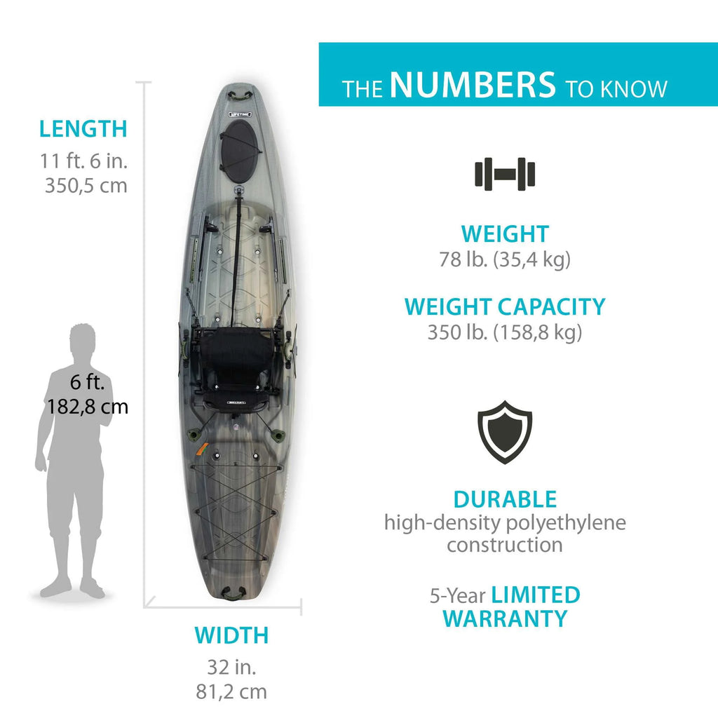 Lifetime Yukon Angler 116 Sit-on-Top Fishing Kayak J83340