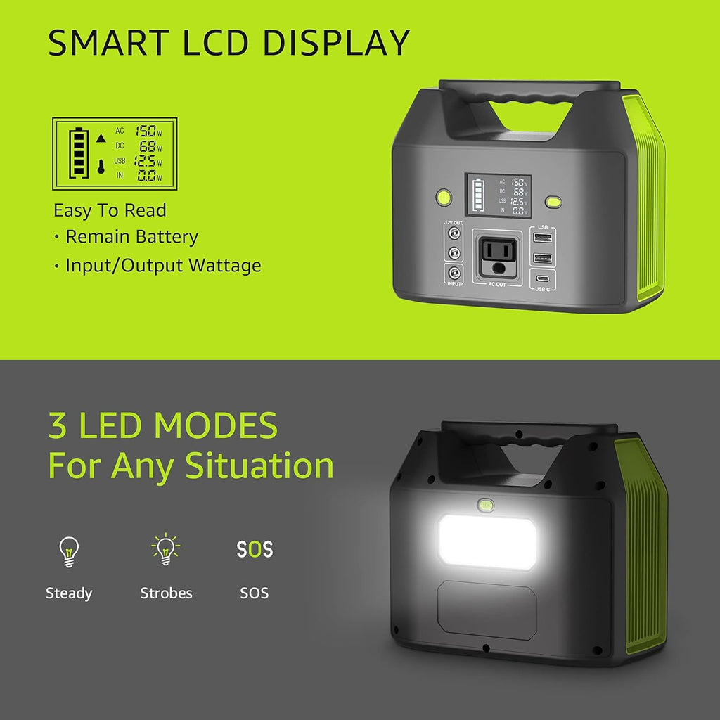 EnginStar Portable Power Station 155Wh 42000mAh AC Outlet 150W D706929