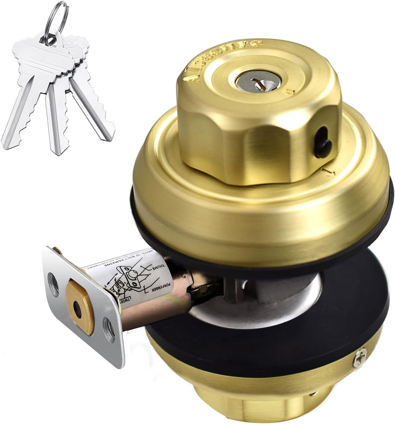 Twist to Lock Deadbolt Keyless Door Lock with Child Safety Button F115