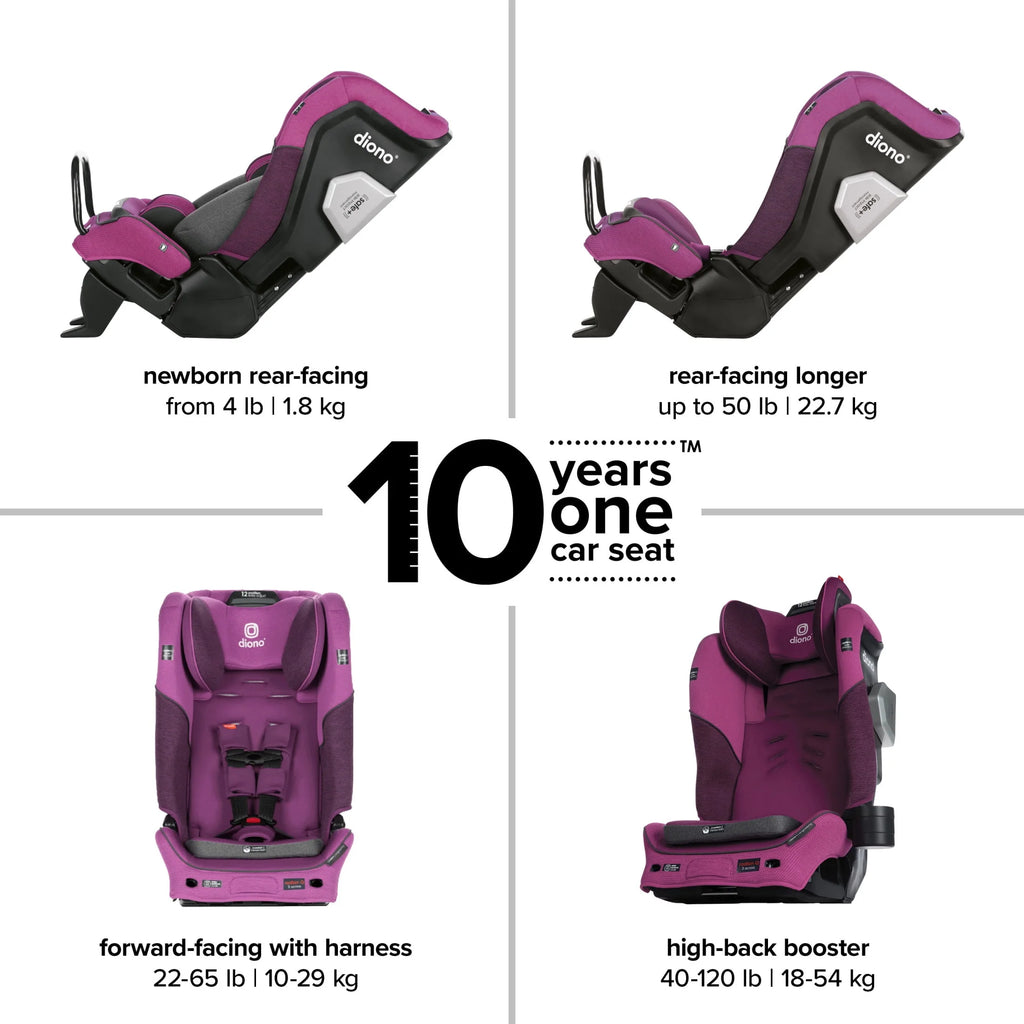Diono Radian 3QXT SafePlus All-in-One Convertible Car Seat, Red B871