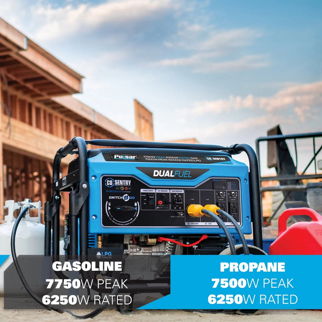 Pulsar 7,750-Watt Dual Fuel Portable Generator with Electric Start X1100