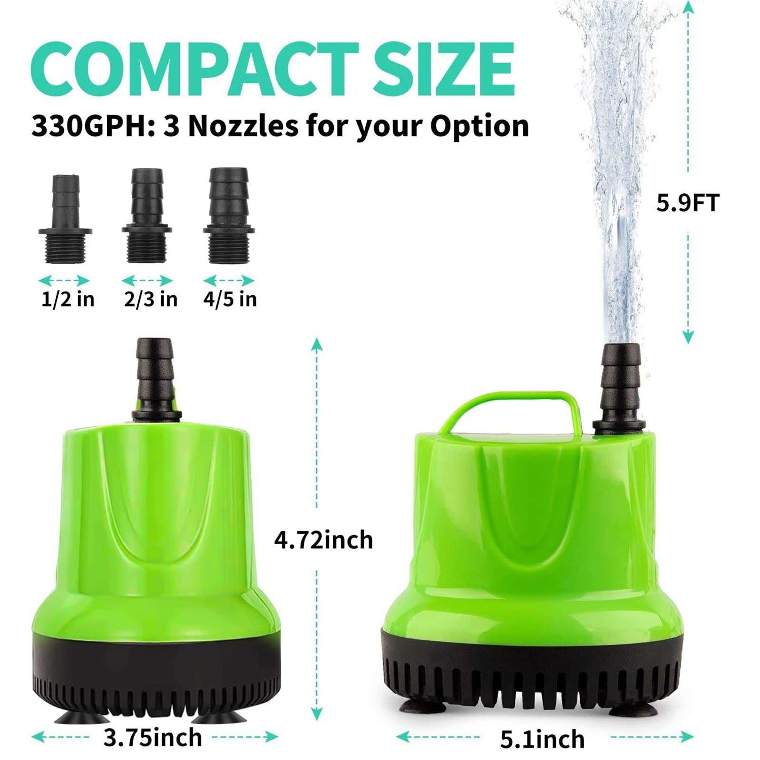 FREESEA GPH Submersible Water Pump for Pond, Aquarium, Fountain F704734