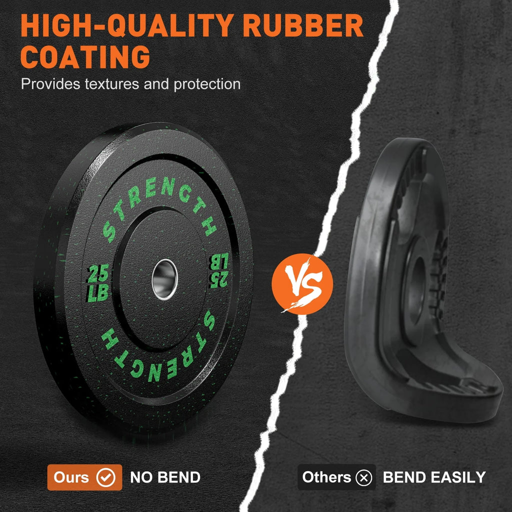 GIKPAL Olympic Bumper Plates, 10lb to 55lb, High-Bounce Rubber Weight Plates E623440