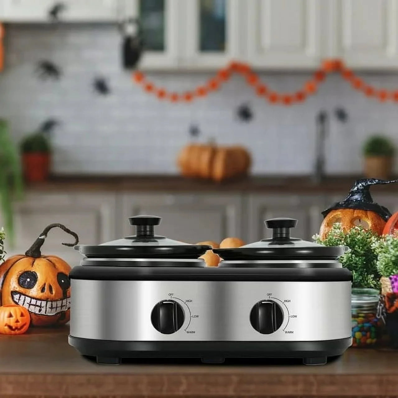CozyHom 2.5QT Dual Pot Slow Cooker with Adjustable Temp R17780