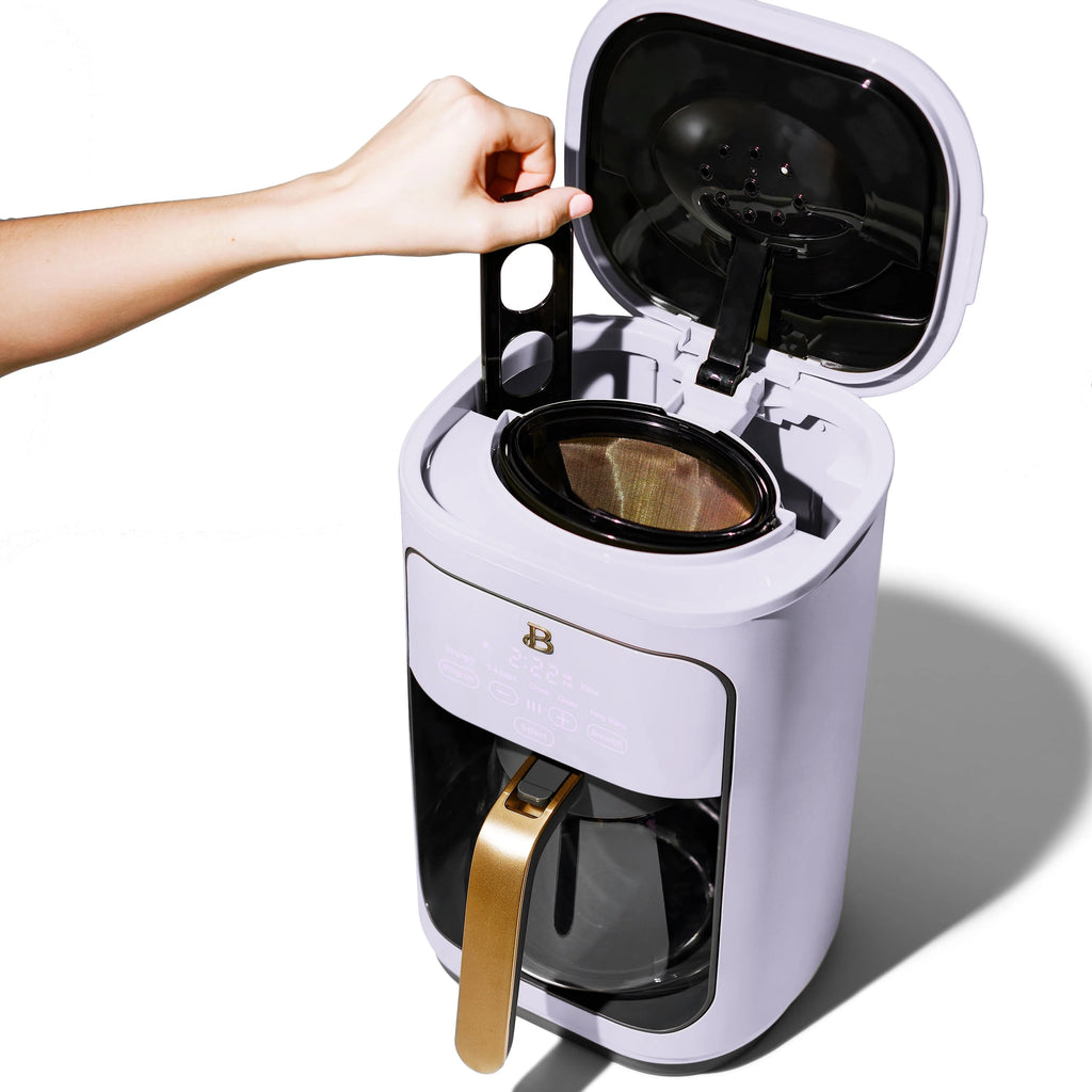 Beautiful 14-Cup Programmable Drip Coffee Maker with Touch Display, White Icing by Drew Barrymore F83994