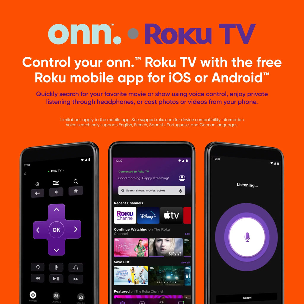 onn. 32" Class HD (720P) LED Roku Smart TV A260243