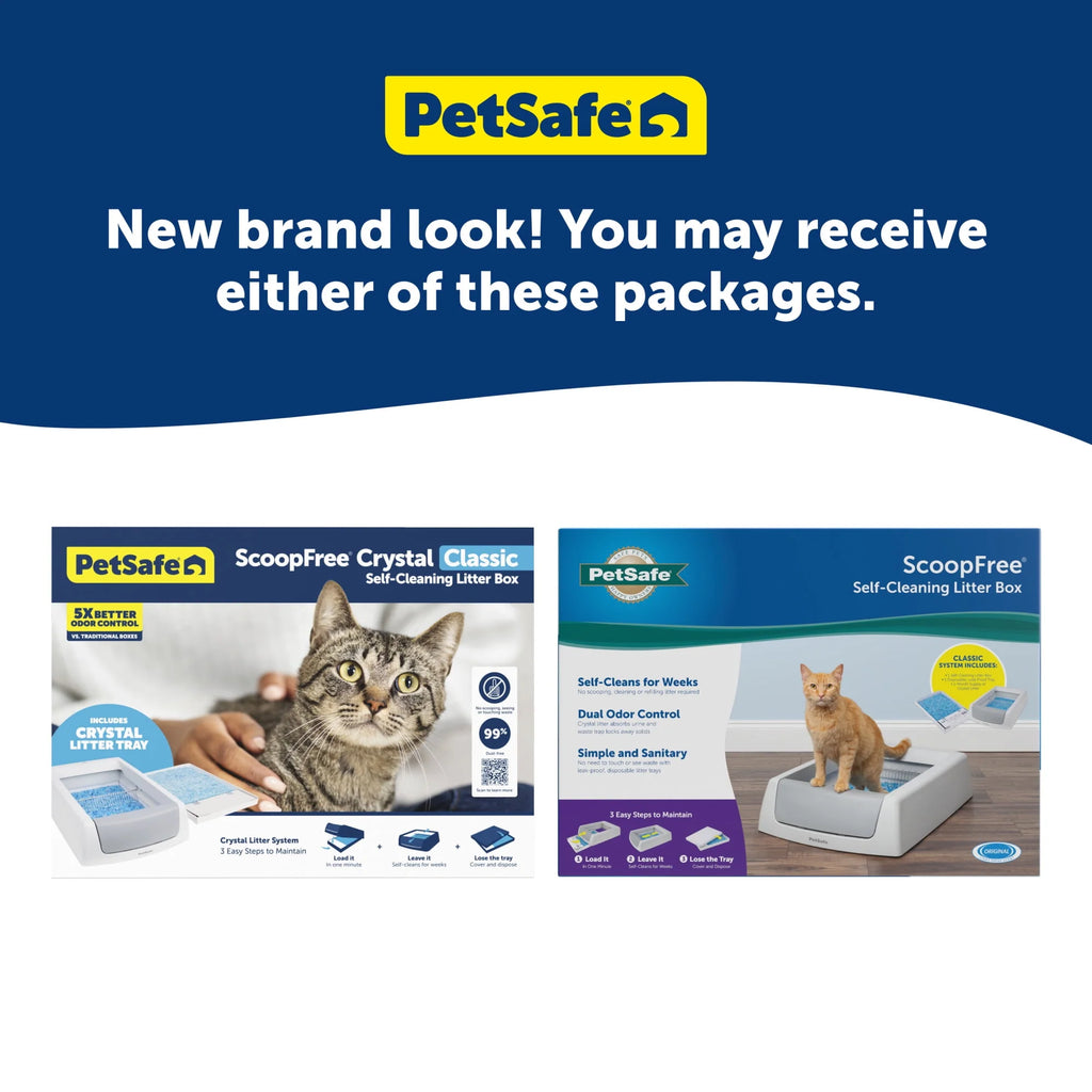 PetSafe ScoopFree Crystal Classic Self-Cleaning Cat Litter Box, Gray W9015