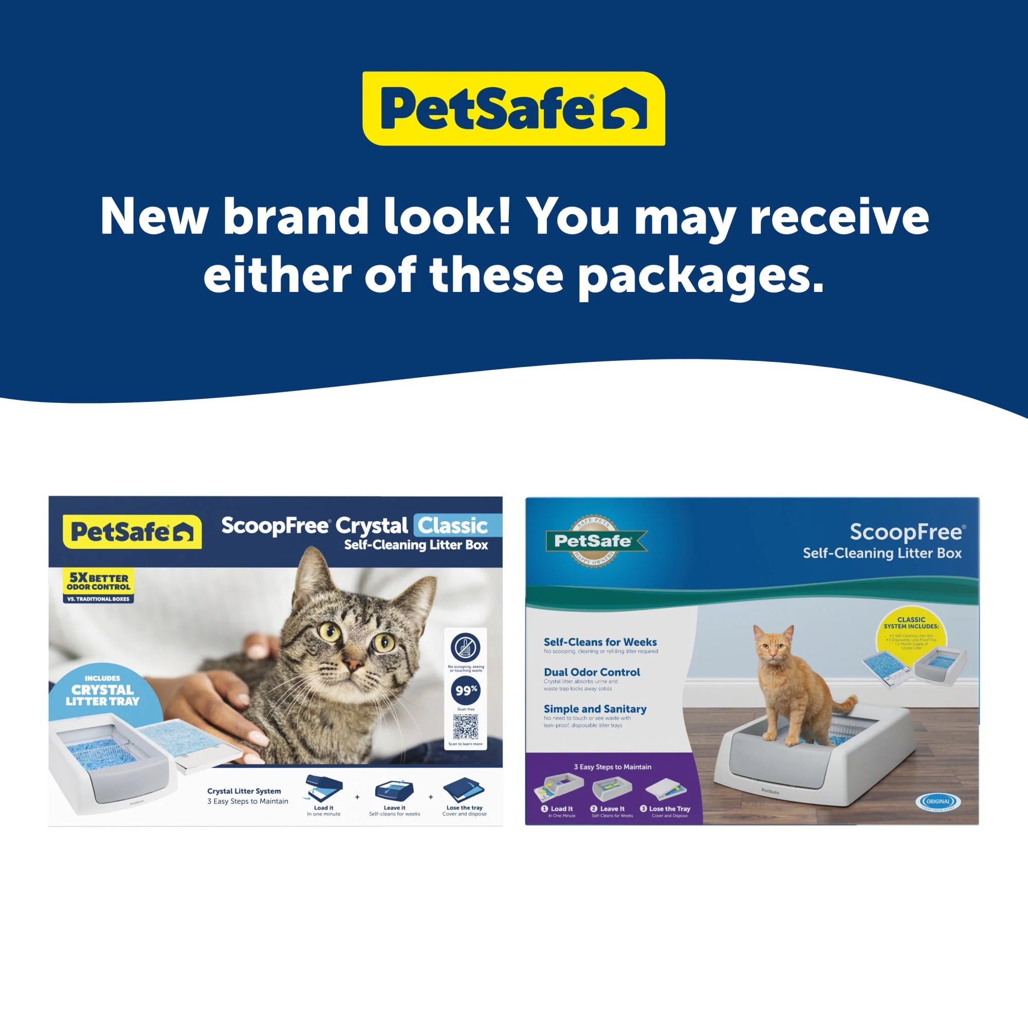 PetSafe ScoopFree Crystal Classic Self-Cleaning Cat Litter Box, Gray W9015